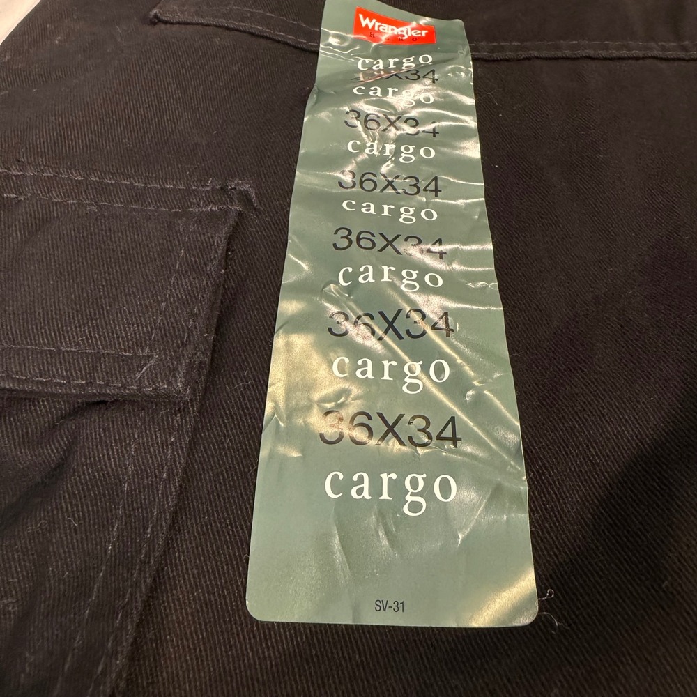 Wrangler Mens Black Relaxed Fit Cargo Pants 100% Cotton 36x34 70LGHBL - Picture 6 of 8